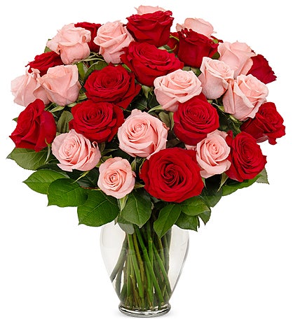 Red & Pink Roses 6 Stem - 36 Stem