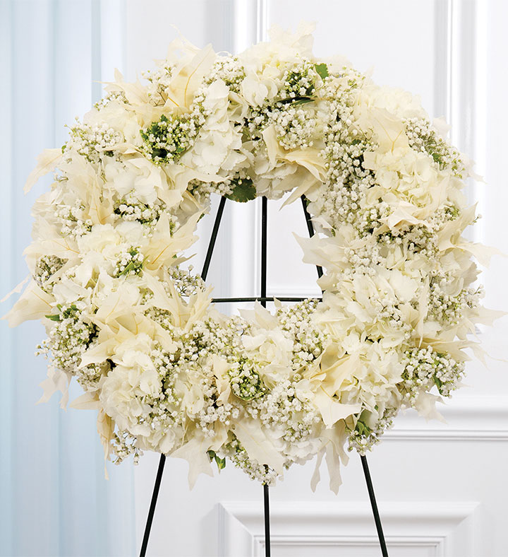 White Cremation Wreath | Florists.com